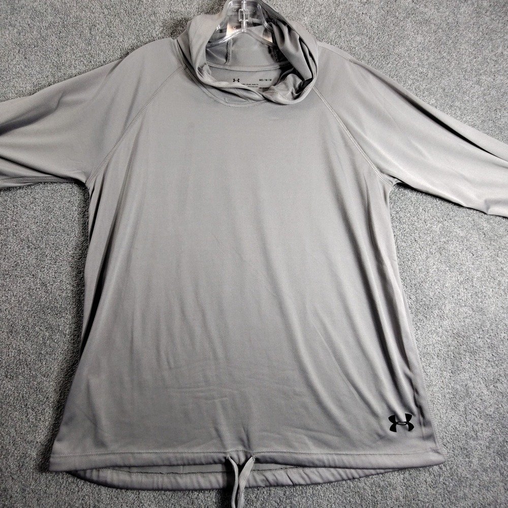 Under Armour Hoodie Pullover Long Sleeve Drawstring Gray Size M‎ Heatgear